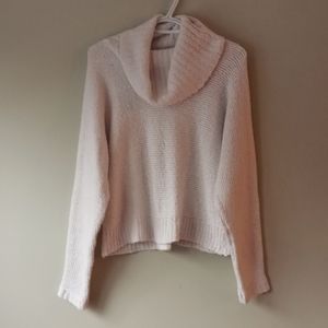 Pink Rose Cream Sweater Small